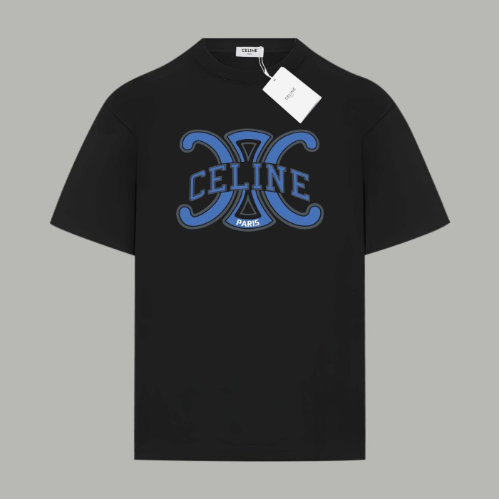Celine Black Cotton Triomphe T-Shirt