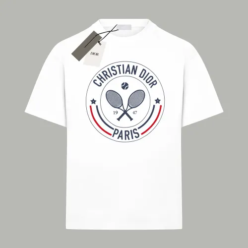 Dior Vibe Short Pleated T-shirt with Three-Tone Signature
