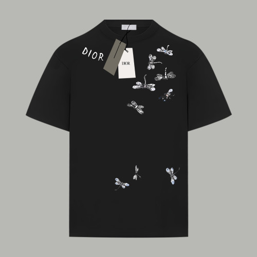 Dior Dragonfly Logo Cotton Short-Sleeved T-Shirt