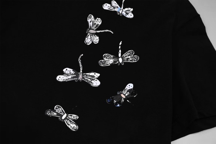 Dior Dragonfly Logo Cotton Short-Sleeved T-Shirt