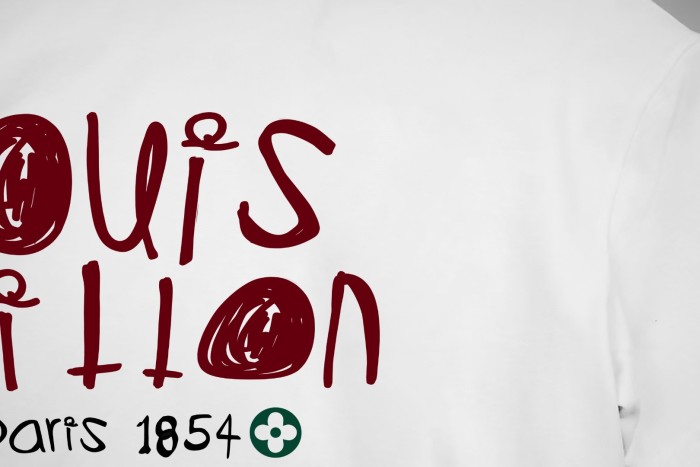 Louis Vuitton Graffiti Logo Cotton Short-Sleeved T-Shirt