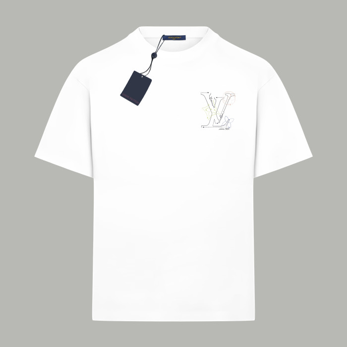 Louis Vuitton Logo Cotton Short-Sleeved T-Shirt