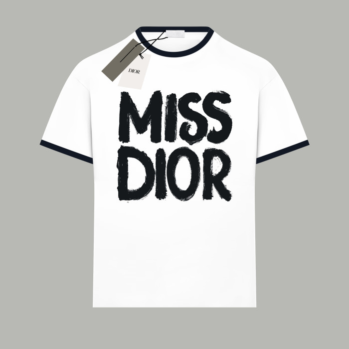Dior T-Shirt Cotton and Linen Jersey with Miss Dior
