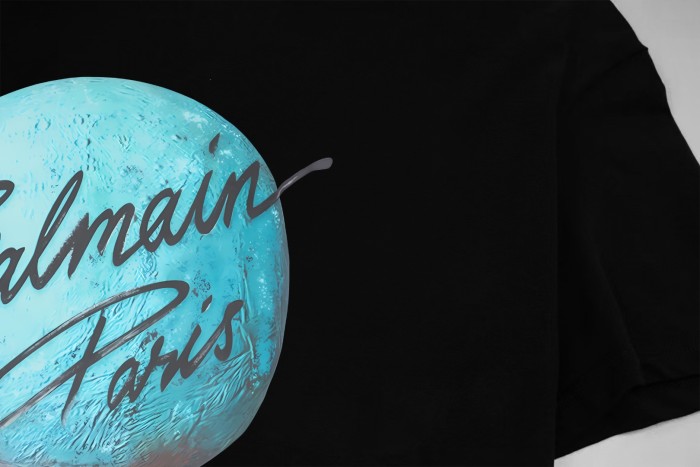 Balmain Printed Paris logo and planet T-shirt
