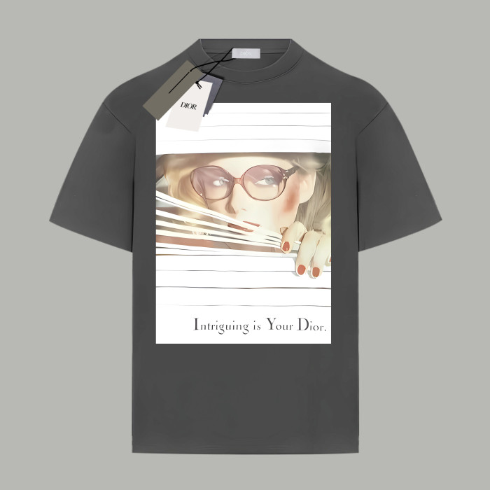 Dior CD Oil Painting Cotton Short-Sleeved T-Shirt