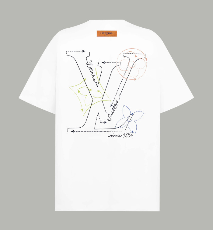 Louis Vuitton Logo Cotton Short-Sleeved T-Shirt
