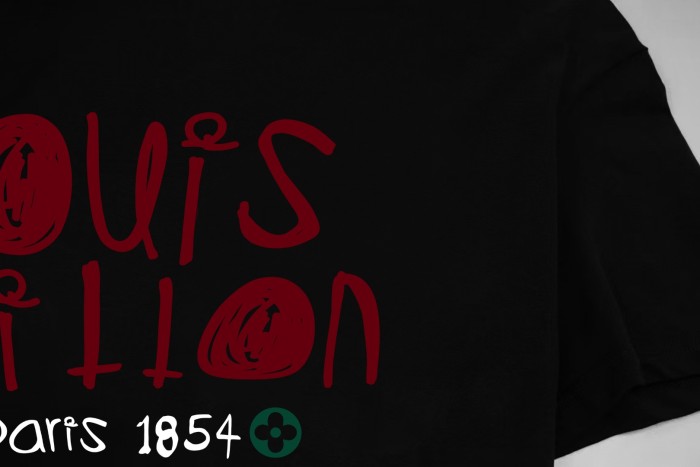Louis Vuitton Graffiti Logo Cotton Short-Sleeved T-Shirt