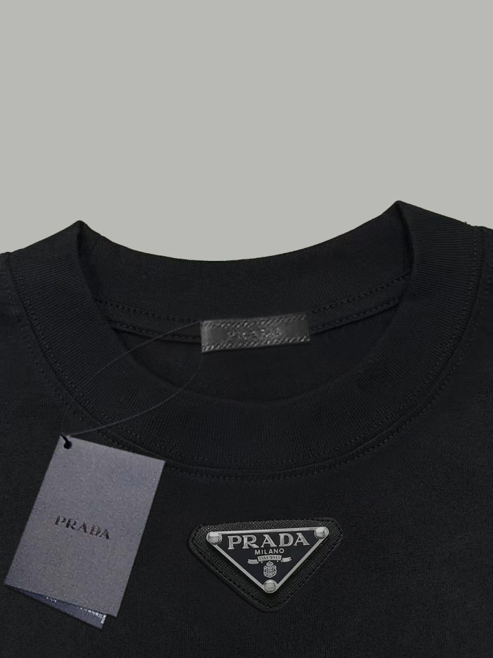 Prada triangle-logo Cotton T-shirt