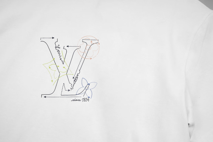 Louis Vuitton Logo Cotton Short-Sleeved T-Shirt