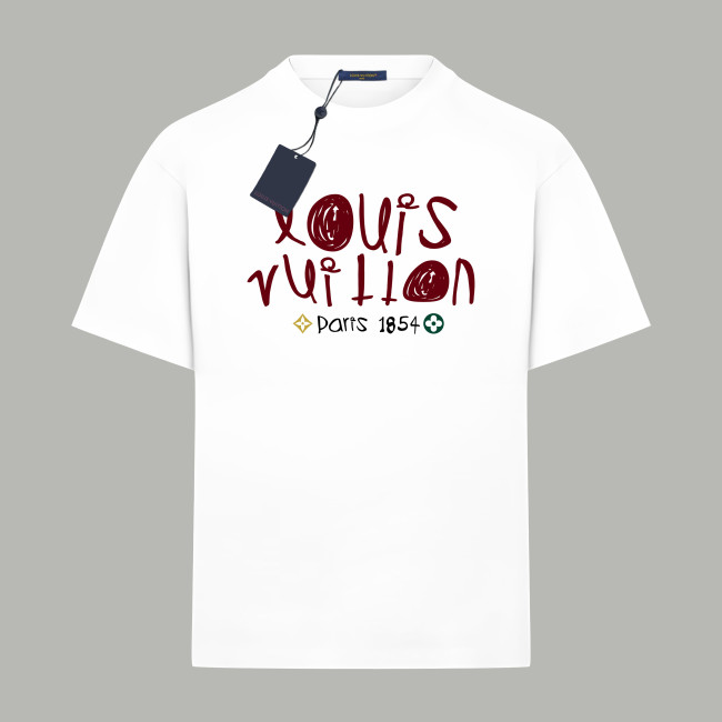 Louis Vuitton Graffiti Logo Cotton Short-Sleeved T-Shirt