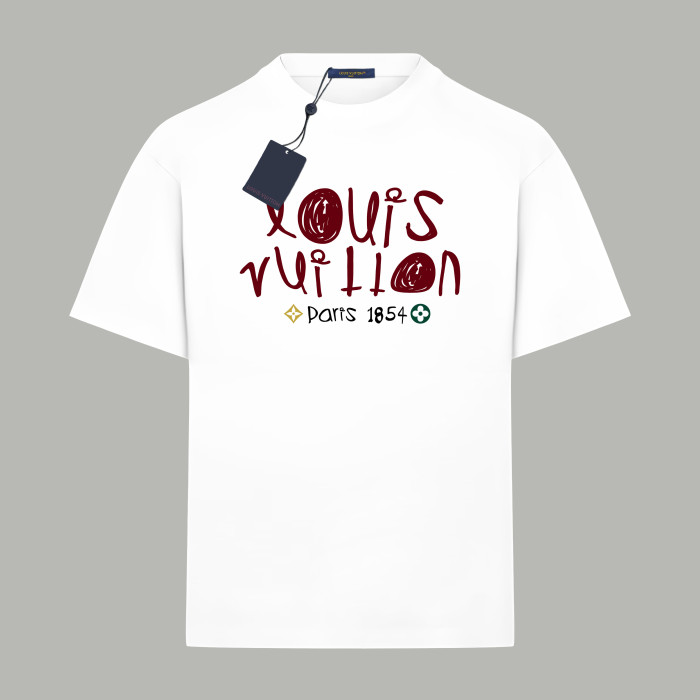 Louis Vuitton Graffiti Logo Cotton Short-Sleeved T-Shirt