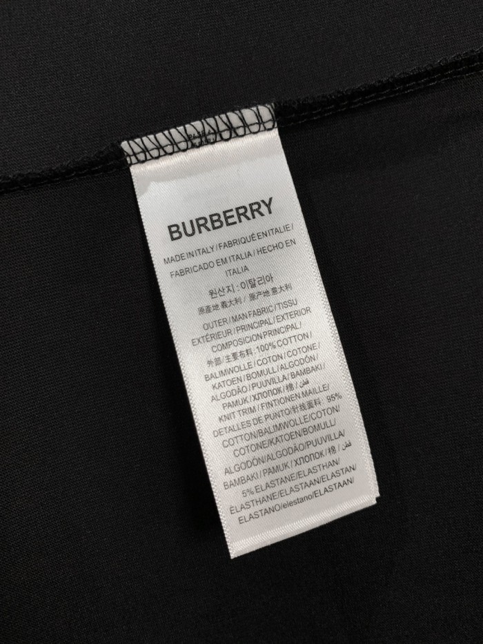 Burberry Check Trim Cotton T-shirt in Chalk