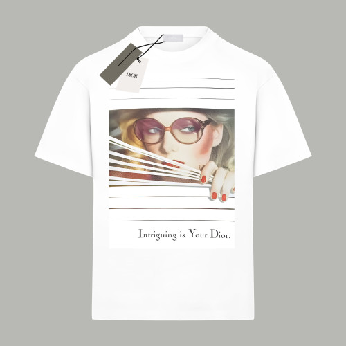 Dior CD Oil Painting Cotton Short-Sleeved T-Shirt