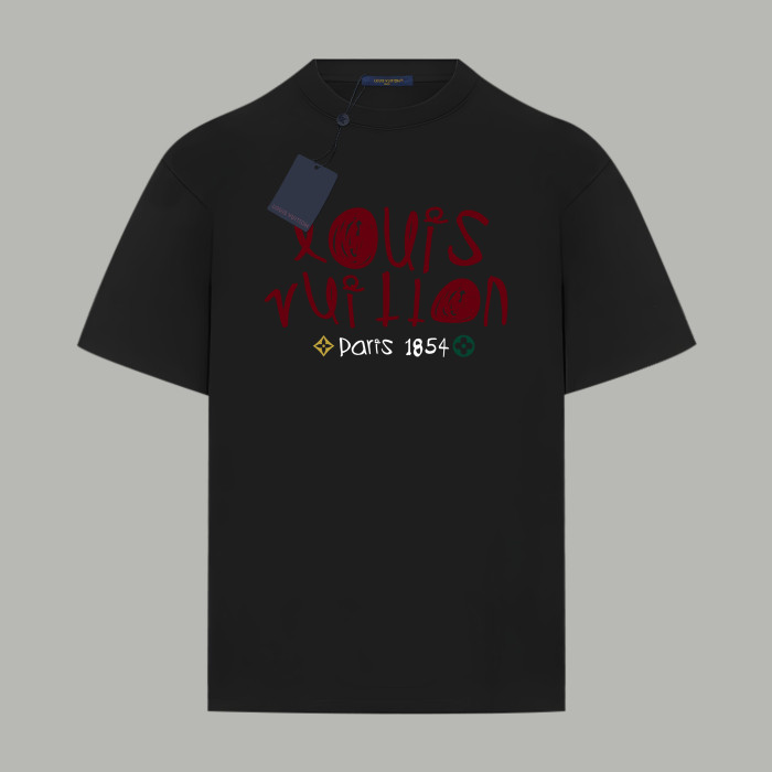 Louis Vuitton Graffiti Logo Cotton Short-Sleeved T-Shirt