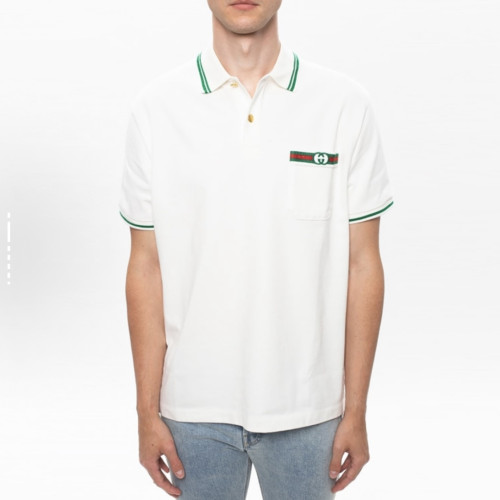 GUCCI Web Logo Cotton Polo