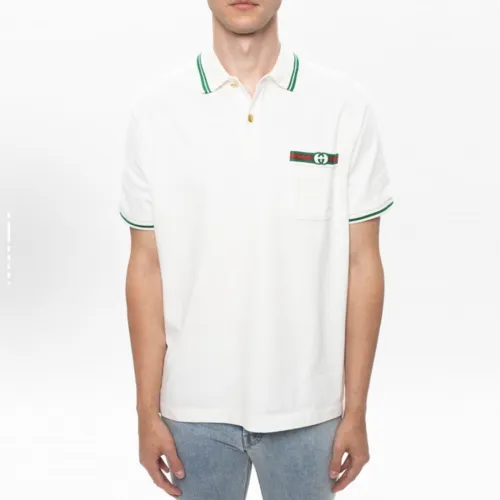 GUCCI Web Logo Cotton Polo