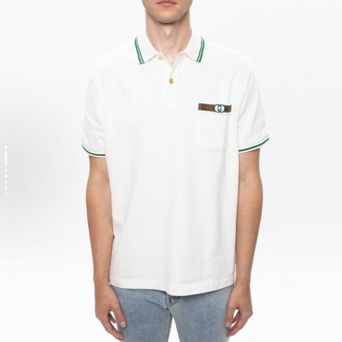 GUCCI Web Logo Cotton Polo
