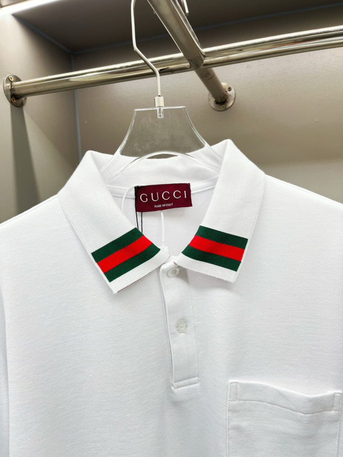 GUCCI Cotton Polo Shirt with Web