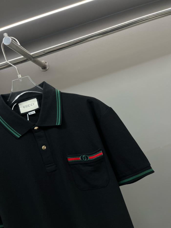GUCCI Web Logo Cotton Polo