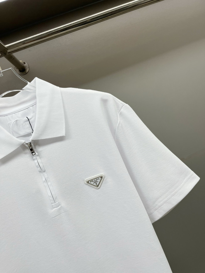 Prada Triangle-logo Cotton Polo Shirt