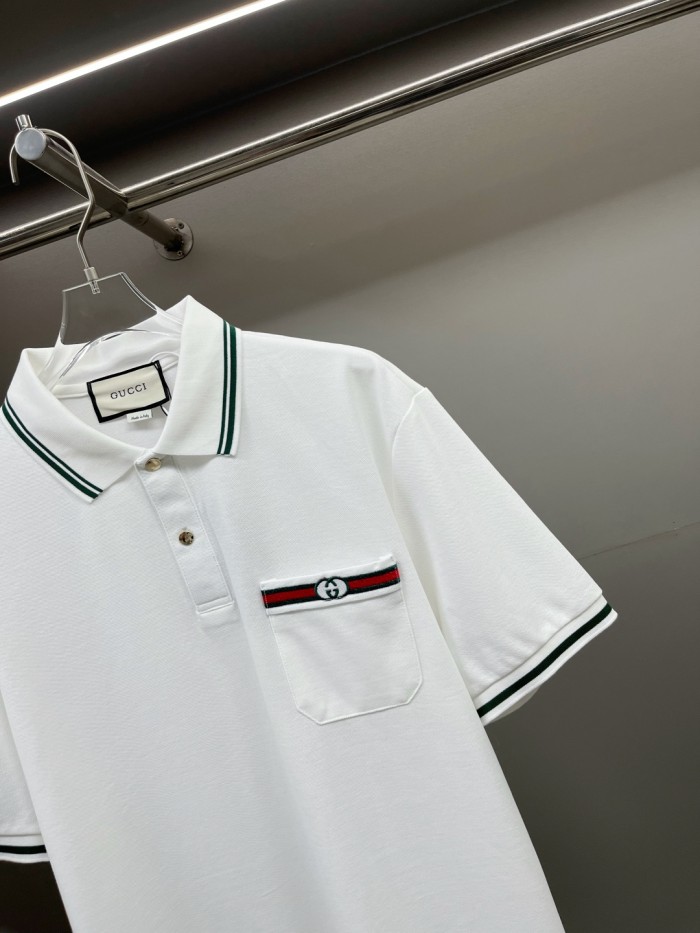 GUCCI Web Logo Cotton Polo