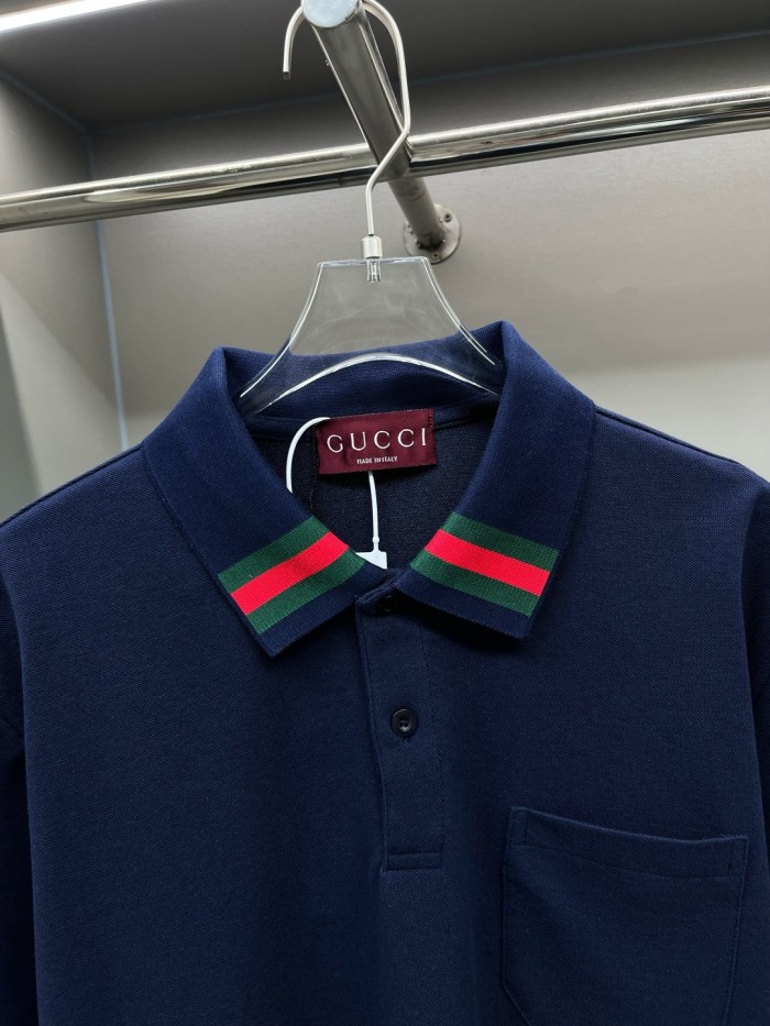 GUCCI Cotton Polo Shirt with Web