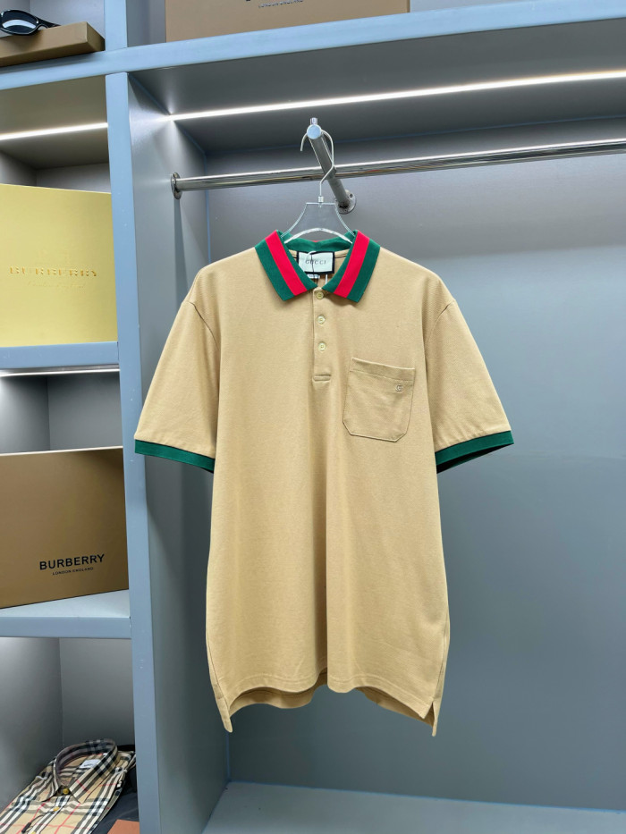 Gucci Cotton Piquet Polo With Web Collar