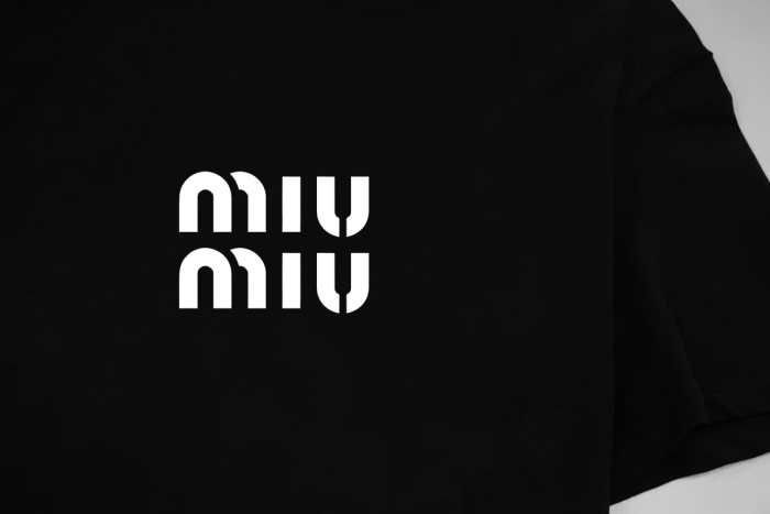 Miumiu Logo Cotton Jersey Short Sleeve T-shirt
