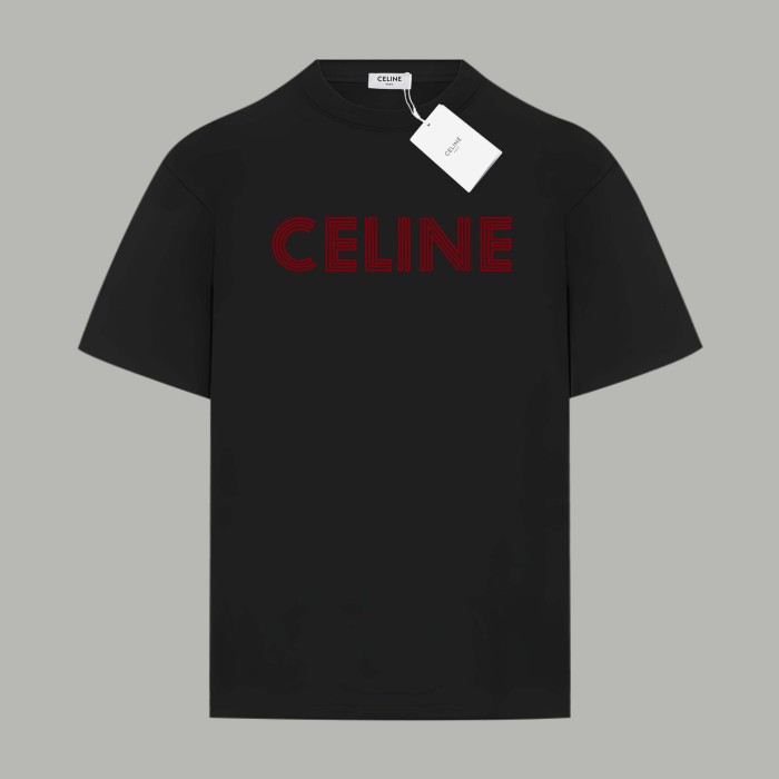CELINE HOLLOW LOGO LOOSE T-SHIRT IN COTTON JERSEY