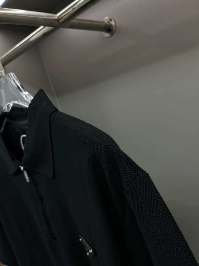 Prada Triangle-logo Cotton Polo Shirt