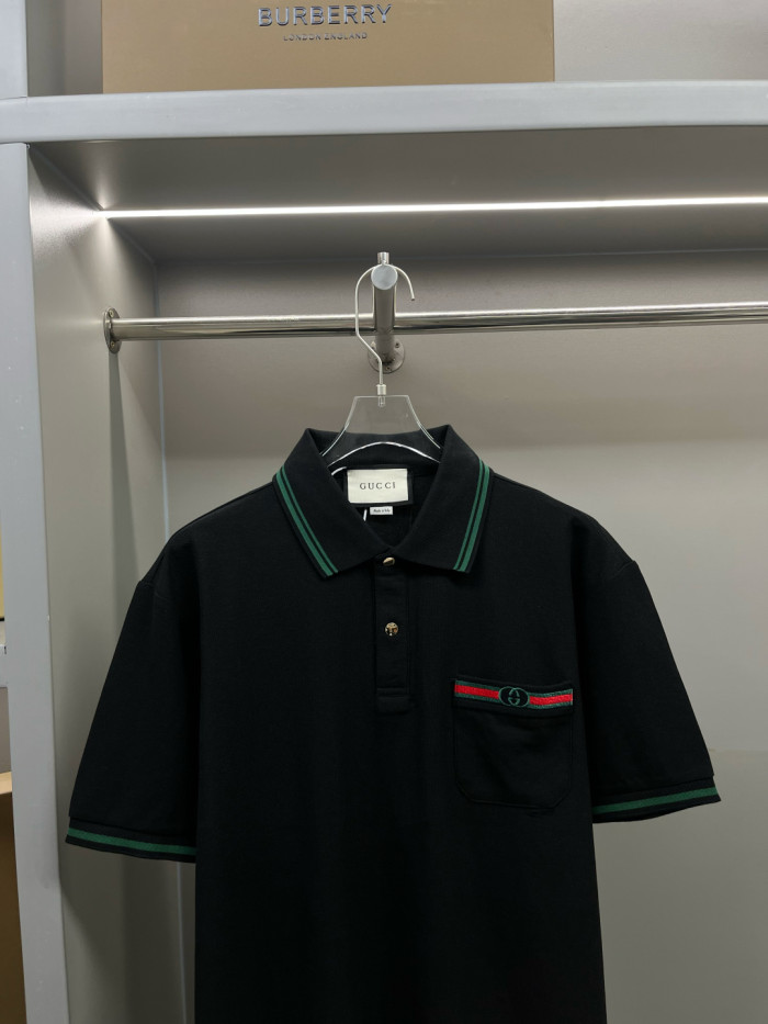 GUCCI Web Logo Cotton Polo
