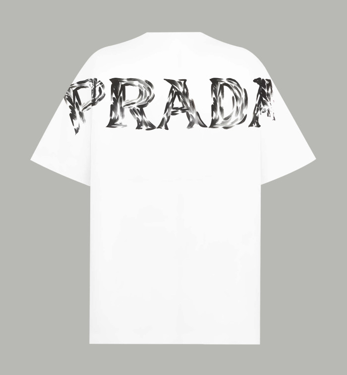 Prada Graffiti Logo Cotton Short-Sleeved T-Shirt