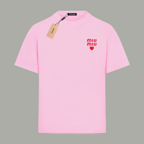 Miumiu Love Cotton Jersey Short Sleeve T-shirt