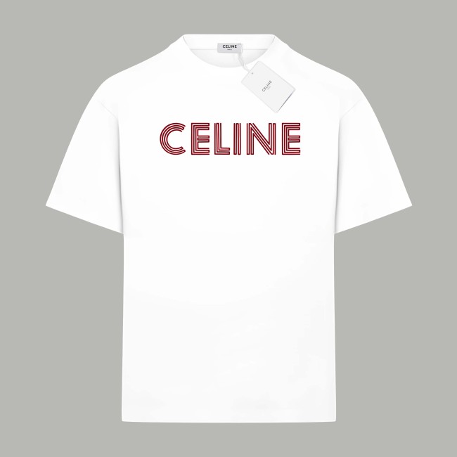 CELINE HOLLOW LOGO LOOSE T-SHIRT IN COTTON JERSEY