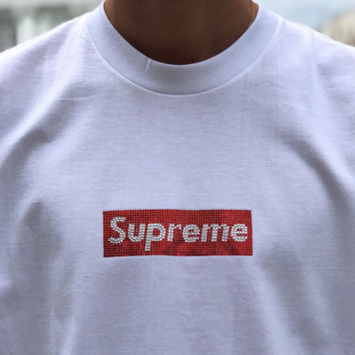 Supreme Swarovski Box Logo Tee