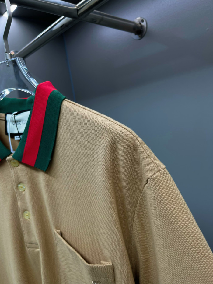 Gucci Cotton Piquet Polo With Web Collar