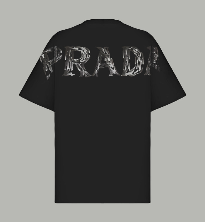 Prada Graffiti Logo Cotton Short-Sleeved T-Shirt