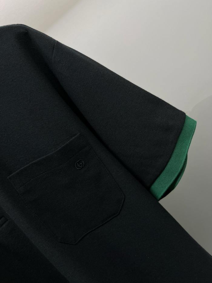 Gucci Cotton Piquet Polo With Web Collar