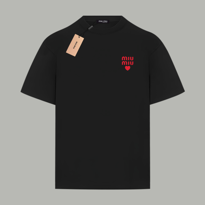 Miumiu Love Cotton Jersey Short Sleeve T-shirt