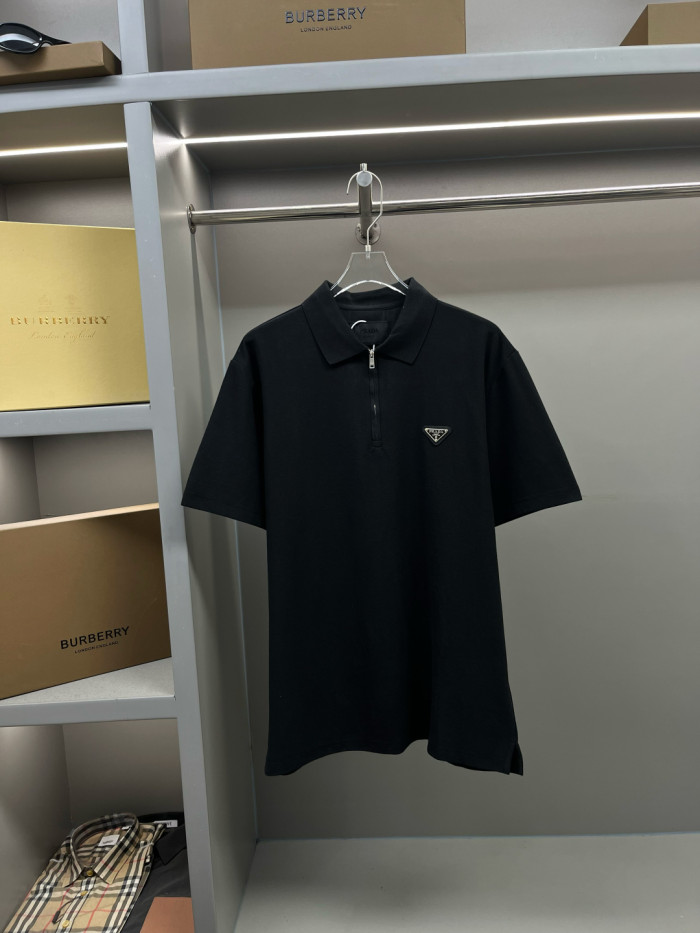 Prada Triangle-logo Cotton Polo Shirt