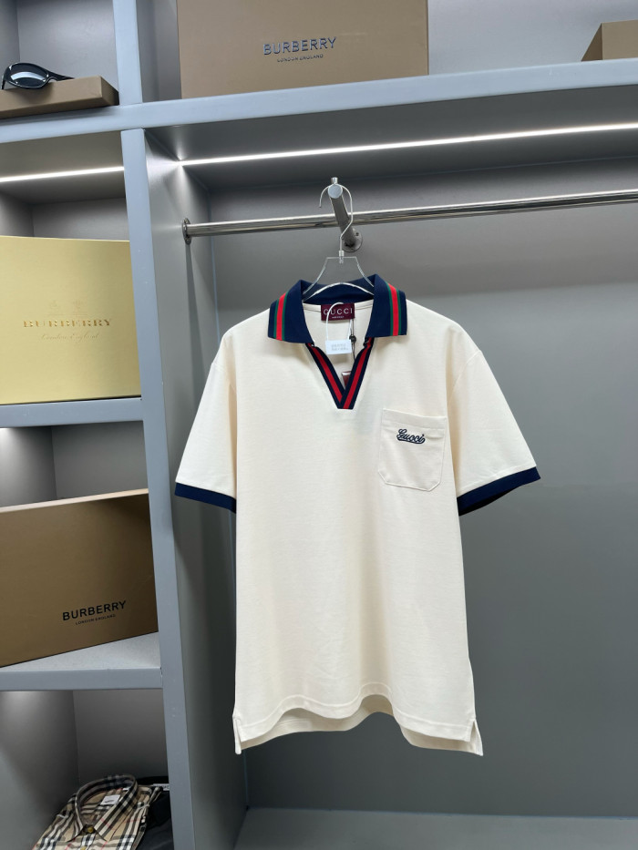 Gucci Logo Embroidery Polo Shirt