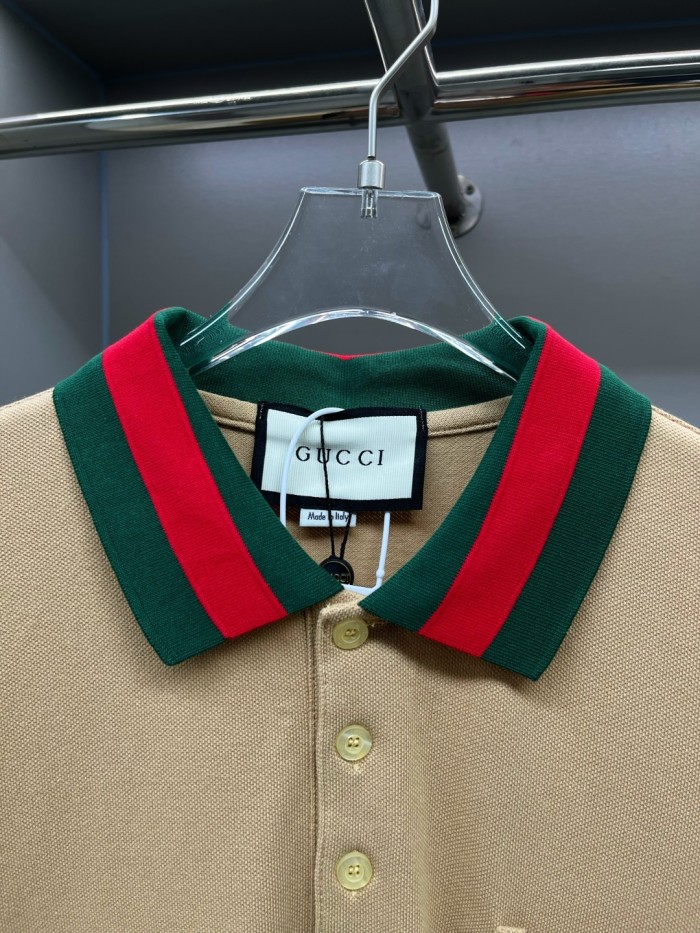 Gucci Cotton Piquet Polo With Web Collar