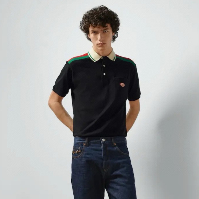 GUCCI Interlocking G Cotton Polo Shirt