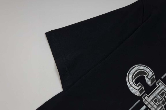 Celine Logo Print Cotton Crew Neck T-Shirt