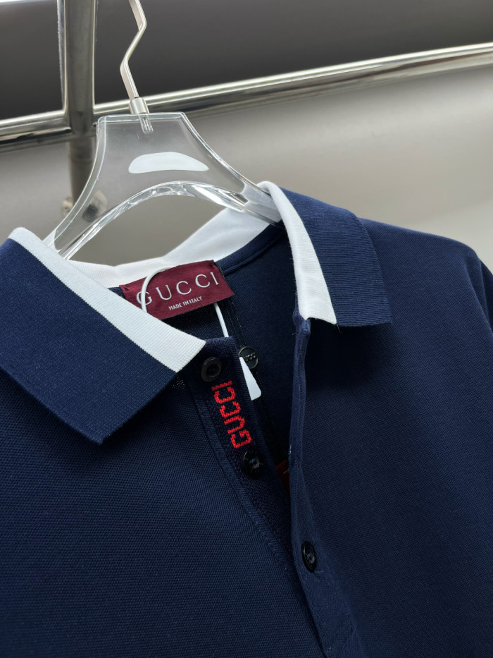 Gucci Knit Cotton Polo Shirt With Intarsia
