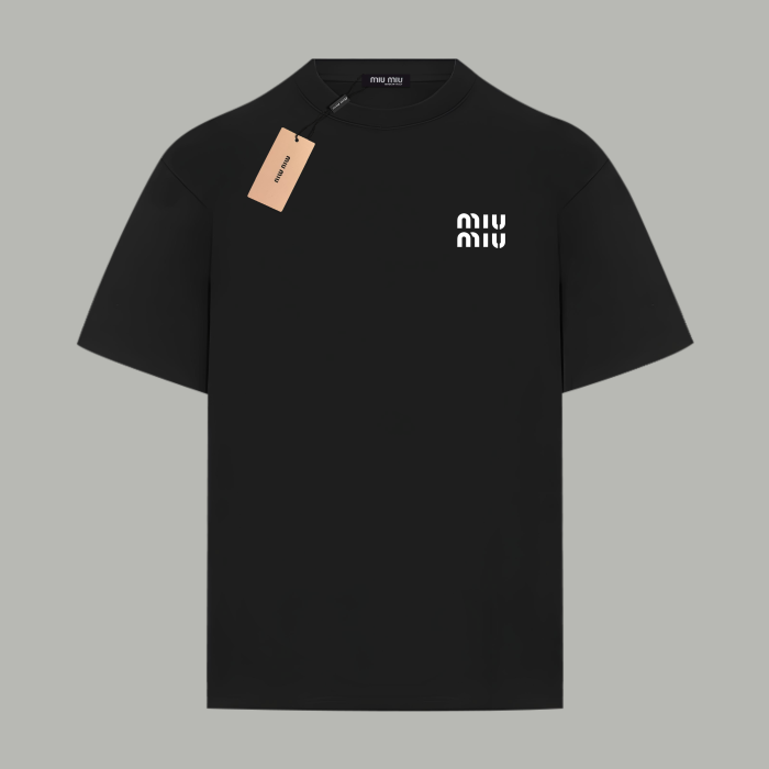Miumiu Logo Cotton Jersey Short Sleeve T-shirt