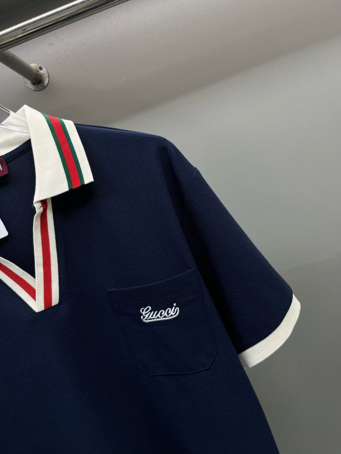 Gucci Logo Embroidery Polo Shirt