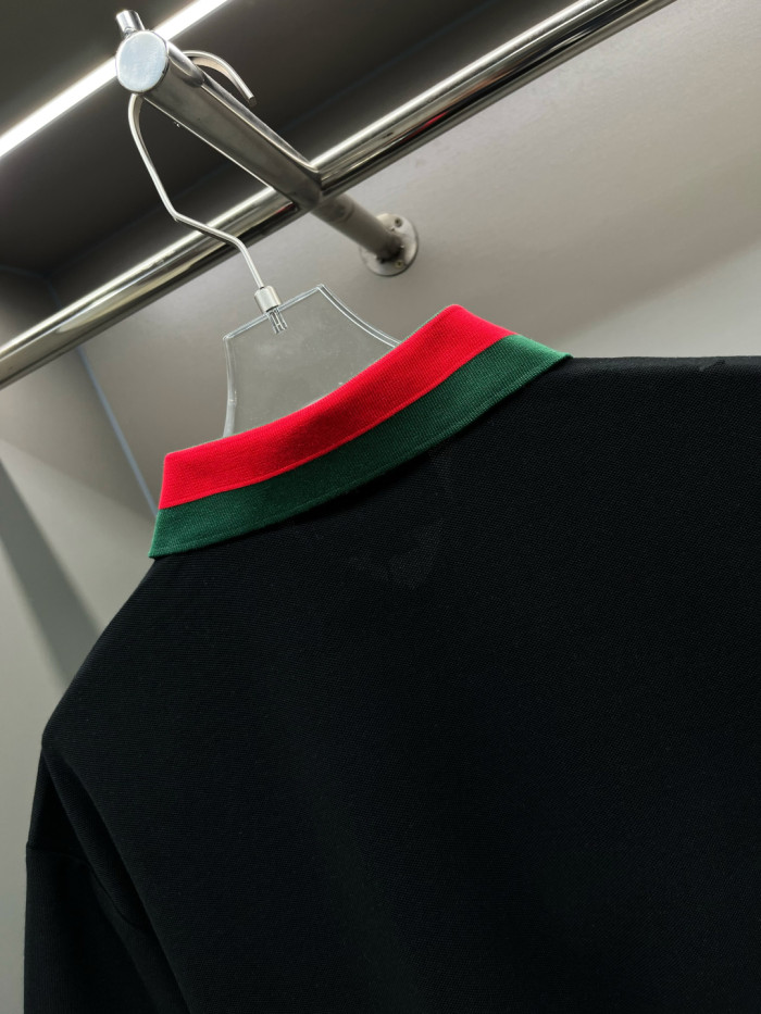 Gucci Cotton Piquet Polo With Web Collar