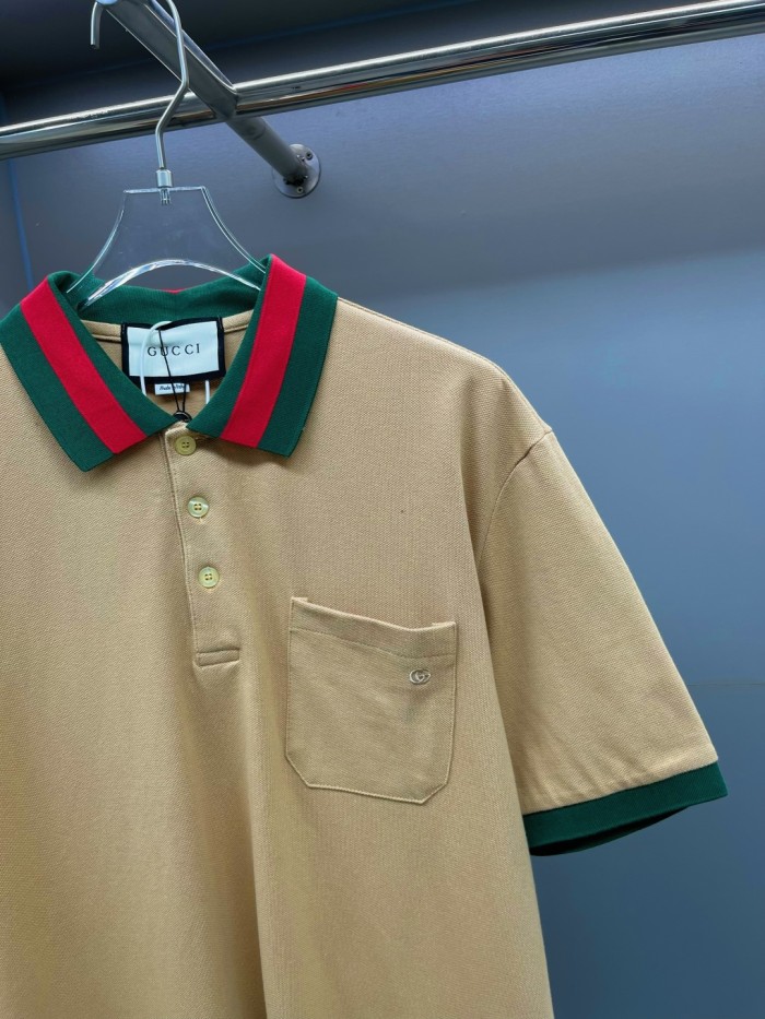 Gucci Cotton Piquet Polo With Web Collar