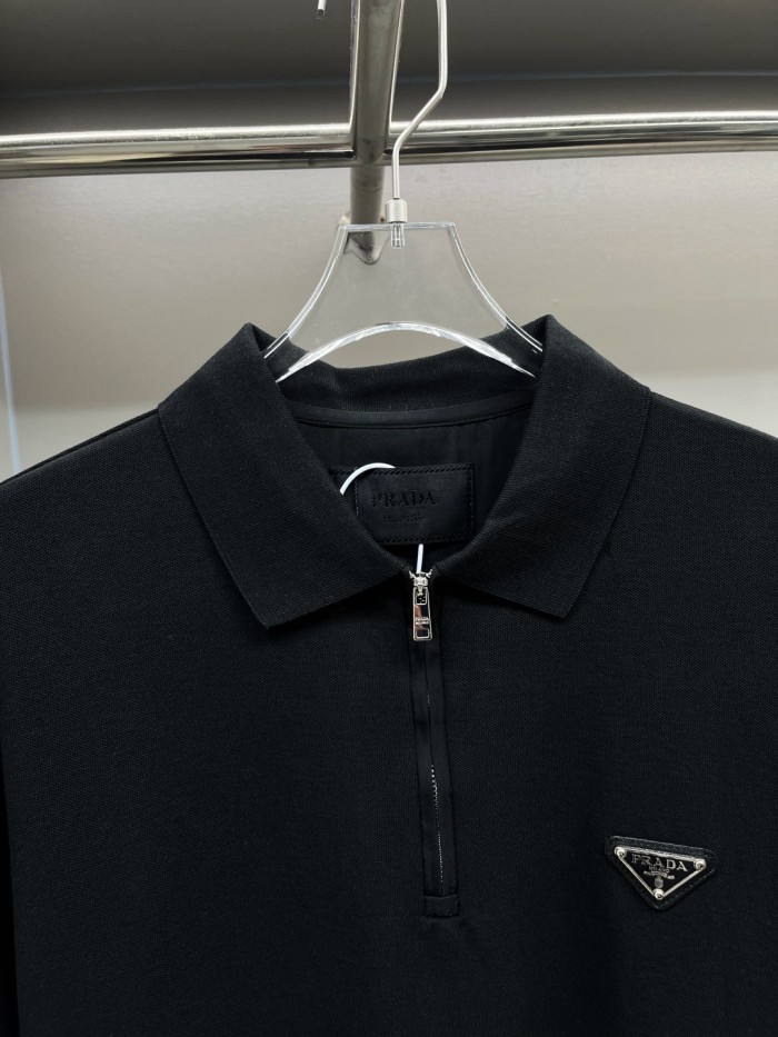 Prada Triangle-logo Cotton Polo Shirt